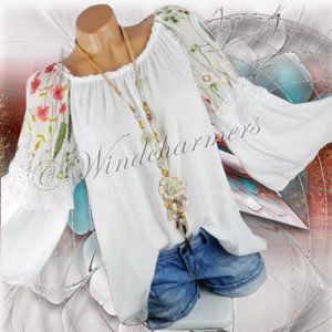 Boho Bell Sleeve Floral Blouse